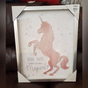 Framed unicorn wall decor